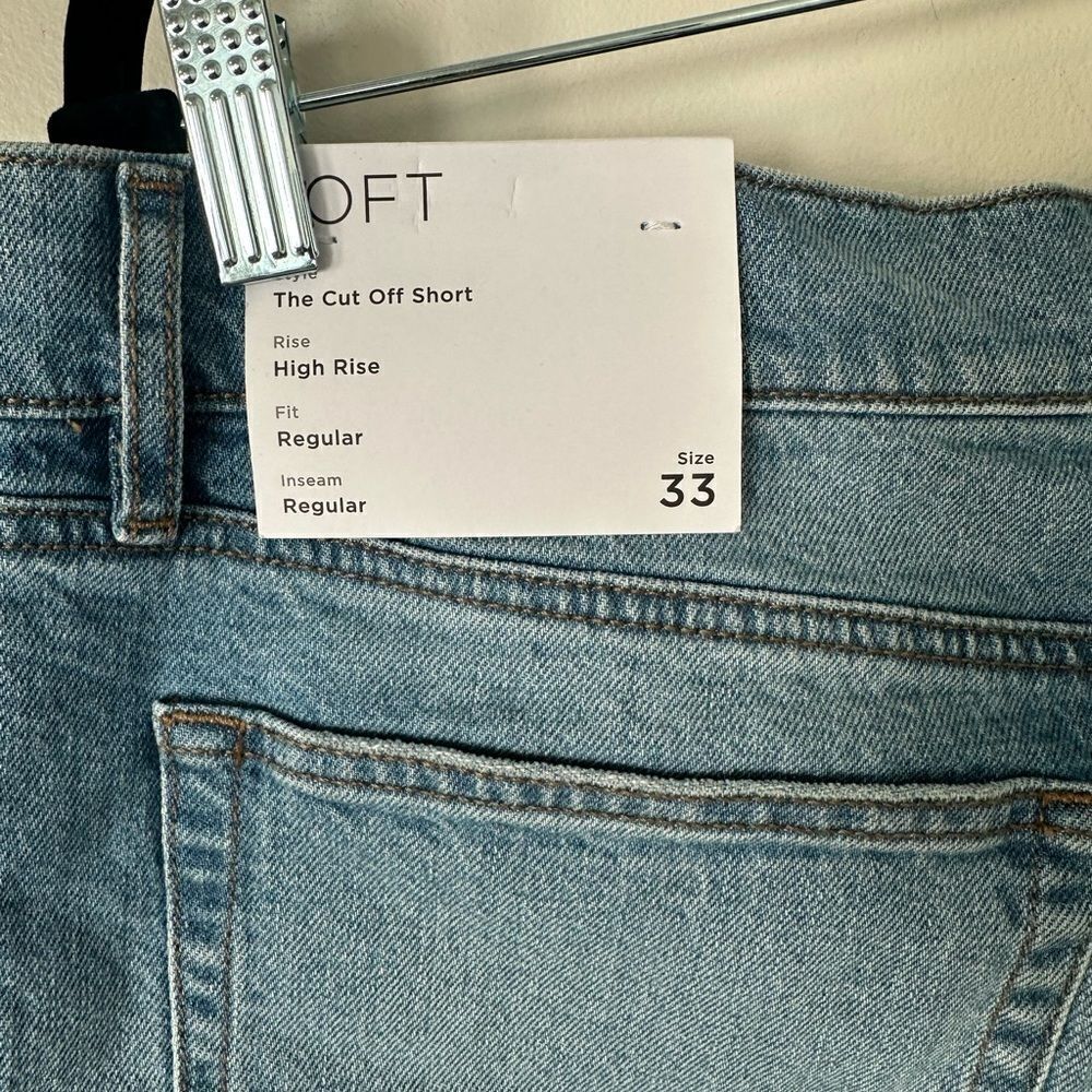 Loft High Rise Cut Off denim Shorts 33 - Picture 5 of 5